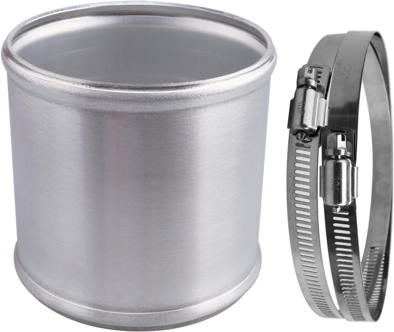 AC PERFORMANCE 4" (102mm) OD Aluminum Alloy Hose Joiner Silicone Pipe Connector Bead, 4" Length with 304 SS Clamps - Image 1